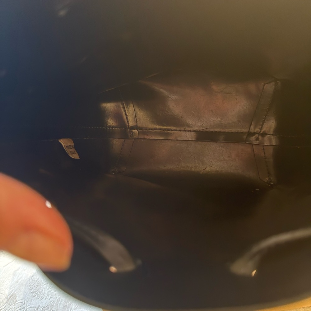 Mansur Gavriel Navy Leather Mini Bucket Bag - Picture 11 of 12